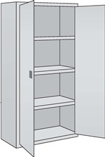 Acid Storage Cabinet - Full Height - 3 Adjustable Shelves (AA-R)