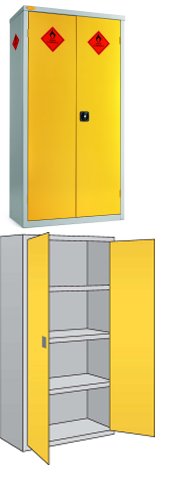 Hazardous Storage Cabinet - Full Height - 3 Adjustable Shelves [HAZ-A]